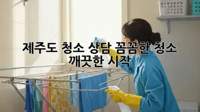 제주도 청소 상담: 꼼꼼한 청소, 깨끗한 시작